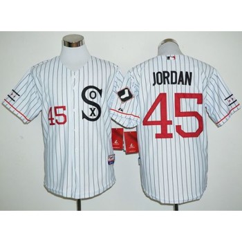 White Sox #45 Michael Jordan White(Black Strip) Cooperstown Stitched MLB Jersey White Sox #45 Michael Jordan White(Black Strip) Cooperstown Stitched MLB Jersey