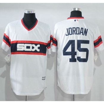White Sox #45 Michael Jordan White New Cool Base Alternate Home Stitched MLB Jersey White Sox #45 Michael Jordan White New Cool Base Alternate Home Stitched MLB Jersey