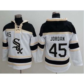 White Sox #45 Michael Jordan White Sawyer Hooded Sweatshirt MLB Hoodie White Sox #45 Michael Jordan White Sawyer Hooded Sweatshirt MLB Hoodie