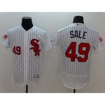 White Sox #49 Chris Sale White(Black Strip) Fashion Stars & Stripes Flexbase Authentic Stitched MLB Jersey White Sox #49 Chris Sale White(Black Strip) Fashion Stars & Stripes Flexbase Authentic Stitched MLB Jersey