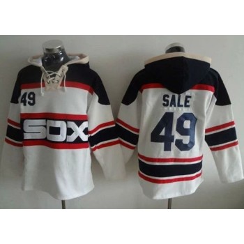 White Sox #49 Chris Sale White Sawyer Hooded Sweatshirt Alternate Home MLB Hoodie White Sox #49 Chris Sale White Sawyer Hooded Sweatshirt Alternate Home MLB Hoodie