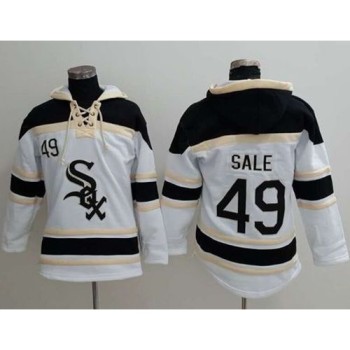 White Sox #49 Chris Sale White Sawyer Hooded Sweatshirt MLB Hoodie White Sox #49 Chris Sale White Sawyer Hooded Sweatshirt MLB Hoodie