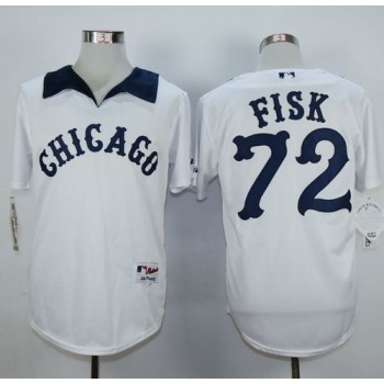 White Sox #72 Carlton Fisk White 1976 Turn Back The Clock Stitched MLB Jersey White Sox #72 Carlton Fisk White 1976 Turn Back The Clock Stitched MLB Jersey