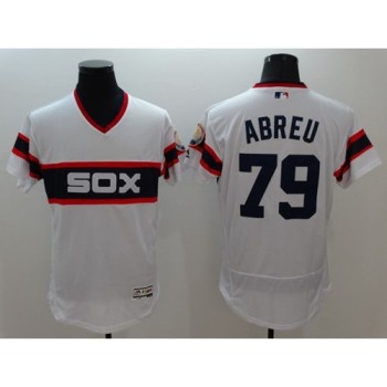 White Sox #79 Jose Abreu White Flexbase Authentic Collection Stitched MLB Jersey White Sox #79 Jose Abreu White Flexbase Authentic Collection Stitched MLB Jersey
