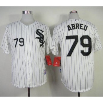 White Sox #79 Jose Abreu White With Black Strip Stitched MLB Jersey White Sox #79 Jose Abreu White With Black Strip Stitched MLB Jersey