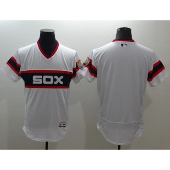 White Sox Blank White Flexbase Authentic Collection Alternate Home Stitched MLB Jersey