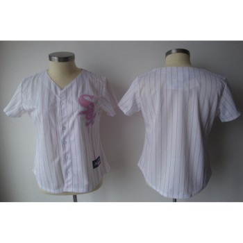White Sox Blank White With Pink Strip Women's Fashion Stitched MLB Jersey White Sox Blank White With Pink Strip Women's Fashion Stitched MLB Jersey