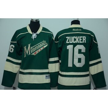 Wild #16 Jason Zucker Green Stitched Youth NHL Jersey