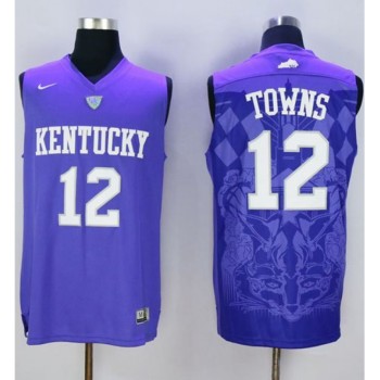 Wildcats #12 Karl-Anthony Towns Blue Basketball Stitched NCAA Jersey