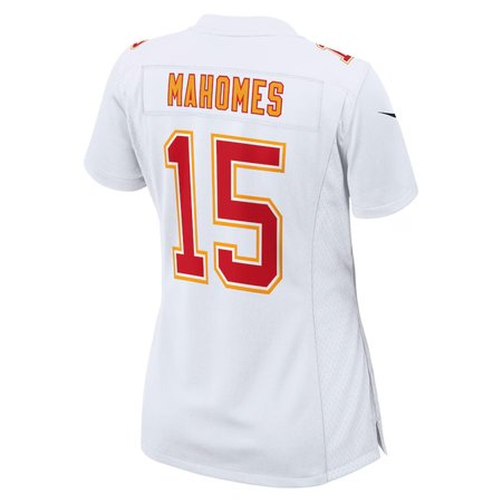 Women's Kansas City Chiefs #15 Patrick Mahomes Tundra White Super Bowl LIX Fashion Game Jersey