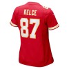 Women's Kansas City Chiefs #87 Travis Kelce Red Super Bowl LIX Game Jersey