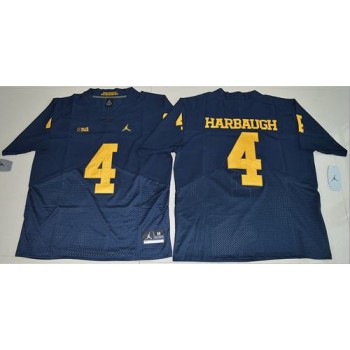 Wolverines #4 Jim Harbaugh Navy Blue  Elite Stitched NCAA Jersey Wolverines #4 Jim Harbaugh Navy Blue  Elite Stitched NCAA Jersey