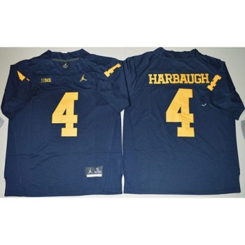 Wolverines #4 Jim Harbaugh Navy Blue  Stitched NCAA Jersey Wolverines #4 Jim Harbaugh Navy Blue  Stitched NCAA Jersey