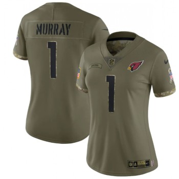 Women's Arizona Cardinals #1 Kyler Murray 2022 Olive Salute To Service Limited Stitched Jersey(Run Small) Women's Arizona Cardinals #1 Kyler Murray 2022 Olive Salute To Service Limited Stitched Jersey(Run Small)