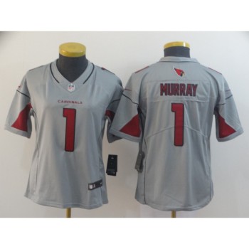 Women's Arizona Cardinals #1 Kyler Murray Silver Inverted Legend Stitched NFL Jersey(Run Small) Women's Arizona Cardinals #1 Kyler Murray Silver Inverted Legend Stitched NFL Jersey(Run Small)
