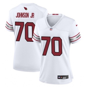 Women's Arizona Cardinals #70 Paris Johnson Jr White 2023 Draft Stitched Jersey(Run Small) Women's Arizona Cardinals #70 Paris Johnson Jr White 2023 Draft Stitched Jersey(Run Small)