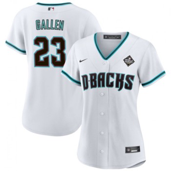 Women's Arizona Diamondbacks #23 Zac Gallen White 2023 World Series Stitched Baseball Jersey(Run Small) Women's Arizona Diamondbacks #23 Zac Gallen White 2023 World Series Stitched Baseball Jersey(Run Small)