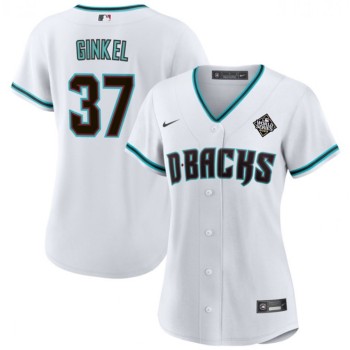 Women's Arizona Diamondbacks #37 Kevin Ginkel White 2023 World Series Stitched Baseball Jersey(Run Small) Women's Arizona Diamondbacks #37 Kevin Ginkel White 2023 World Series Stitched Baseball Jersey(Run Small)