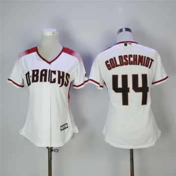 Women's Arizona Diamondbacks #44 Paul Goldschmidt White/Sedona Cool Base Stitched MLB Jersey Women's Arizona Diamondbacks #44 Paul Goldschmidt White/Sedona Cool Base Stitched MLB Jersey