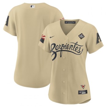 Women's Arizona Diamondbacks Blank Cream 2023 World Series City Connect Stitched Baseball Jersey(Run Small) Women's Arizona Diamondbacks Blank Cream 2023 World Series City Connect Stitched Baseball Jersey(Run Small)
