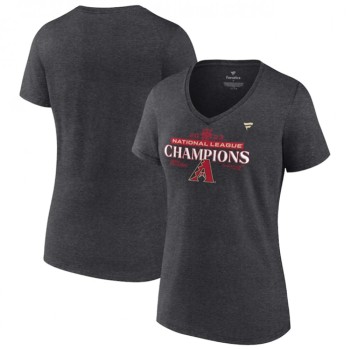 Women's Arizona Diamondbacks Heather Charcoal 2023 National League Champions Locker Room V-Neck T-Shirt(Run Small) Women's Arizona Diamondbacks Heather Charcoal 2023 National League Champions Locker Room V-Neck T-Shirt(Run Small)