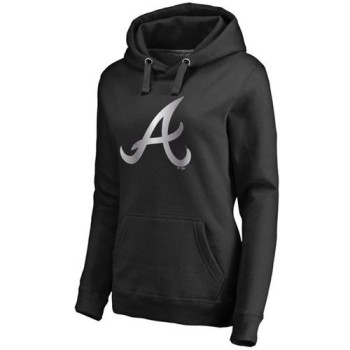 Women's Atlanta Braves Platinum Collection Pullover Hoodie Black Women's Atlanta Braves Platinum Collection Pullover Hoodie Black