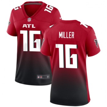 Women's Atlanta Falcons #16 Scott Miller Red/Black Stitched Jersey(Run Small) Women's Atlanta Falcons #16 Scott Miller Red/Black Stitched Jersey(Run Small)