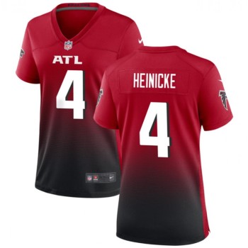 Women's Atlanta Falcons #4 Taylor Heinicke Red/Black Stitched Jersey(Run Small) Women's Atlanta Falcons #4 Taylor Heinicke Red/Black Stitched Jersey(Run Small)