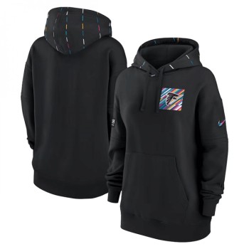 Women's Atlanta Falcons Black 2023 Crucial Catch Club Pullover Hoodie(Run Small) Women's Atlanta Falcons Black 2023 Crucial Catch Club Pullover Hoodie(Run Small)