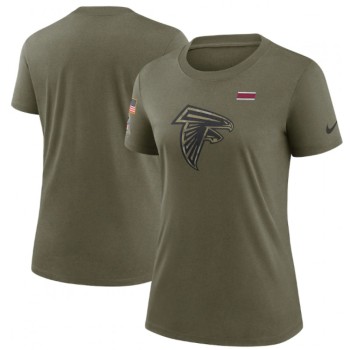 Women's Atlanta Falcons Olive 2021 Salute To Service T-Shirt (Run Small) Women's Atlanta Falcons Olive 2021 Salute To Service T-Shirt (Run Small)