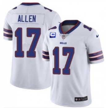 Women's Buffalo Bills #17 Josh Allen White With C Patch Stitched Jersey(Run Small) Women's Buffalo Bills #17 Josh Allen White With C Patch Stitched Jersey(Run Small)