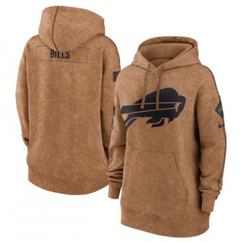 Women's Buffalo Bills 2023 Brown Salute to Service Pullover Hoodie(Run Small) Women's Buffalo Bills 2023 Brown Salute to Service Pullover Hoodie(Run Small)