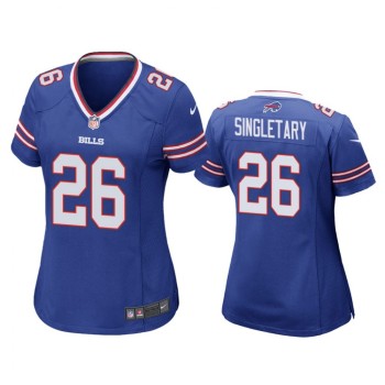 Women's Buffalo Bills #26 Devin Singletary Blue Stitched Jersey Women's Buffalo Bills #26 Devin Singletary Blue Stitched Jersey