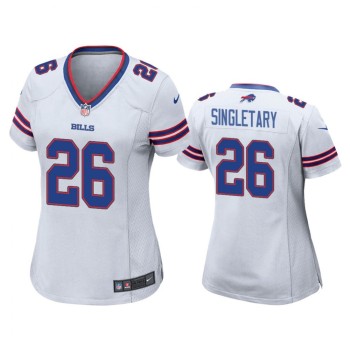 Women's Buffalo Bills #26 Devin Singletary White Stitched Jersey Women's Buffalo Bills #26 Devin Singletary White Stitched Jersey