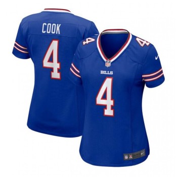 Women's Buffalo Bills #4 James Cook Blue Stitched Football Jersey(Run Small) Women's Buffalo Bills #4 James Cook Blue Stitched Football Jersey(Run Small)