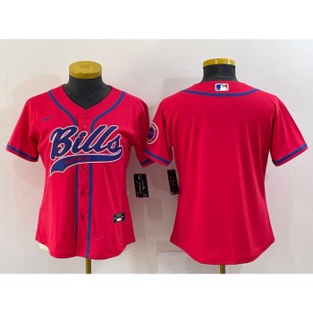 Women's Buffalo Bills Blank Red With Patch Cool Base Stitched Baseball Jersey(Run Small) Women's Buffalo Bills Blank Red With Patch Cool Base Stitched Baseball Jersey(Run Small)
