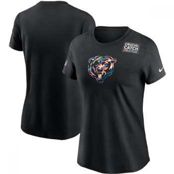 Women's Chicago Bears 2020 Black Sideline Crucial Catch Performance T-Shirt(Run Small) Women's Chicago Bears 2020 Black Sideline Crucial Catch Performance T-Shirt(Run Small)