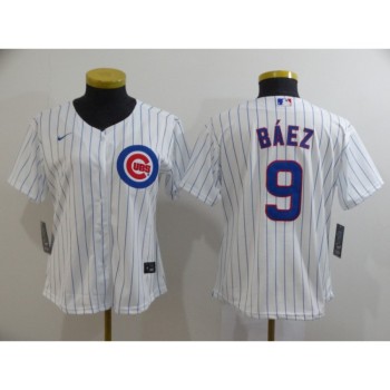 Women's Chicago Cubs #9 Javier Baez White Cool Base Stitched MLB Jersey Women's Chicago Cubs #9 Javier Baez White Cool Base Stitched MLB Jersey