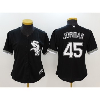 Women's Chicago White Sox #45 Michael Jordan Black Stitched Jersey(Run Small) Women's Chicago White Sox #45 Michael Jordan Black Stitched Jersey(Run Small)