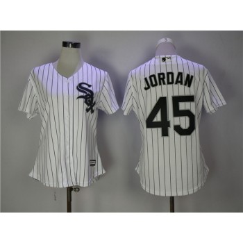 Women's Chicago White Sox #45 Michael Jordan White Cool Base Stitched MLB Jersey Women's Chicago White Sox #45 Michael Jordan White Cool Base Stitched MLB Jersey