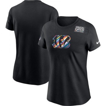 Women's Cincinnati Bengals 2020 Black Sideline Crucial Catch Performance T-Shirt(Run Small) Women's Cincinnati Bengals 2020 Black Sideline Crucial Catch Performance T-Shirt(Run Small)