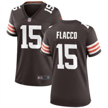 Women's Cleveland Browns #15 Joe Flacco Brown Stitched Jersey(Run Small) Women's Cleveland Browns #15 Joe Flacco Brown Stitched Jersey(Run Small)
