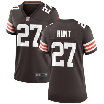 Women's Cleveland Browns #27 Kareem Hunt Brown Stitched Jersey(Run Small) Women's Cleveland Browns #27 Kareem Hunt Brown Stitched Jersey(Run Small)