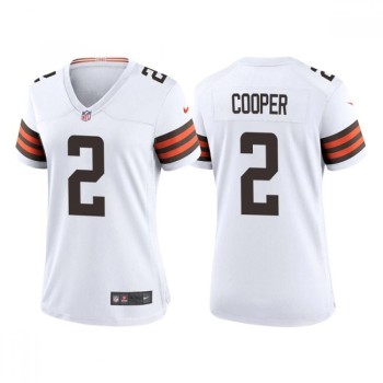 Women's Cleveland Browns #2 Amari Cooper White Vapor Untouchable Limited Stitched Jersey(Run Small) Women's Cleveland Browns #2 Amari Cooper White Vapor Untouchable Limited Stitched Jersey(Run Small)