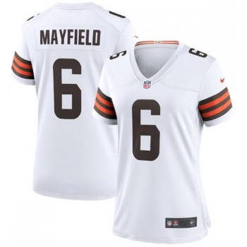 Women's Cleveland Browns #6 Baker Mayfield 2020 New White Stitched Jersey(Run Small) Women's Cleveland Browns #6 Baker Mayfield 2020 New White Stitched Jersey(Run Small)