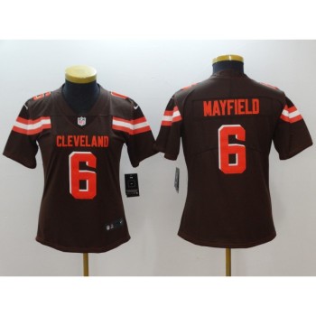 Women's Cleveland Browns #6 Baker Mayfield Brown 2018 NFL Draft Vapor Untouchable Limited Stitched Jersey Women's Cleveland Browns #6 Baker Mayfield Brown 2018 NFL Draft Vapor Untouchable Limited Stitched Jersey