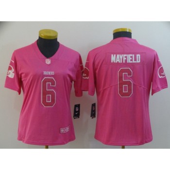 Women's Cleveland Browns #6 Baker Mayfield Pink Vapor Untouchable Limited Stitched NFL Jersey(Run Small) Women's Cleveland Browns #6 Baker Mayfield Pink Vapor Untouchable Limited Stitched NFL Jersey(Run Small)