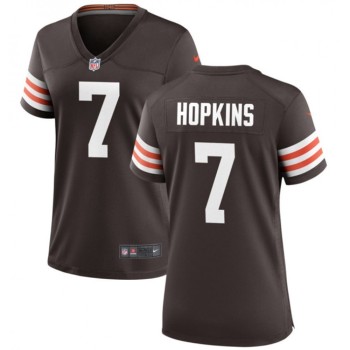 Women's Cleveland Browns #7 Dustin Hopkins Brown Stitched Jersey(Run Small) Women's Cleveland Browns #7 Dustin Hopkins Brown Stitched Jersey(Run Small)