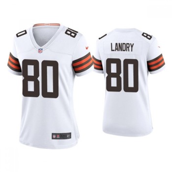 Women's Cleveland Browns #80 Jarvis Landry 2020 New White Stitched Jersey(Run Small) Women's Cleveland Browns #80 Jarvis Landry 2020 New White Stitched Jersey(Run Small)