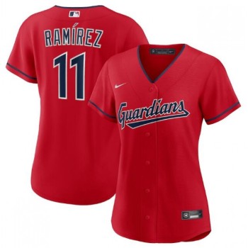 Women's Cleveland Guardians #11 Jose Ramirez Stitched Baseball Jersey(Run Small) Women's Cleveland Guardians #11 Jose Ramirez Stitched Baseball Jersey(Run Small)